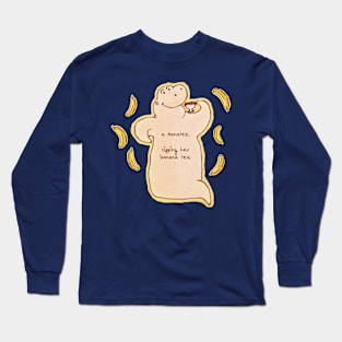 A manatee sipping banana tea Long Sleeve T-Shirt